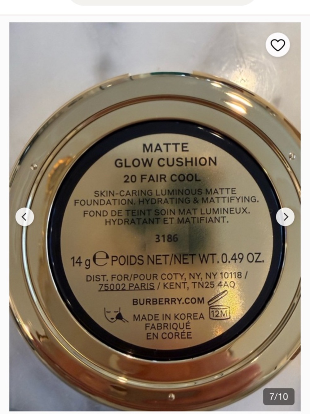 Burberry Matte Glow Cushion Foundation - 20 Fair Cool. - Picture 6 of 8